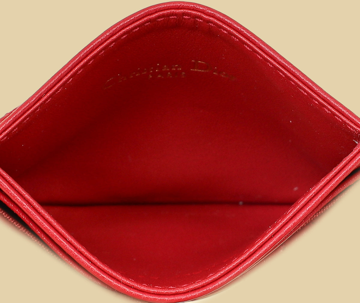 Christian Dior Red Dioramour Dior Caro Freesia Card Holder-Christian Dior-THE CLOSET
