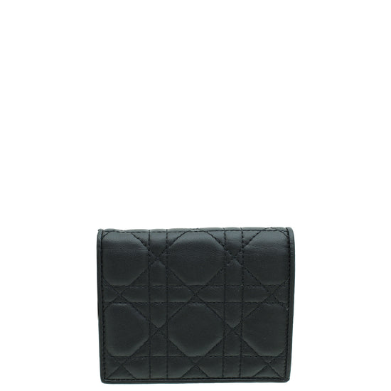 Christian Dior Black Mini Lady Dior Gardenia Wallet