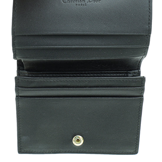 Christian Dior Black Mini Lady Dior Gardenia Wallet