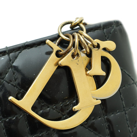 Christian Dior Black Lady Dior Chain Wallet