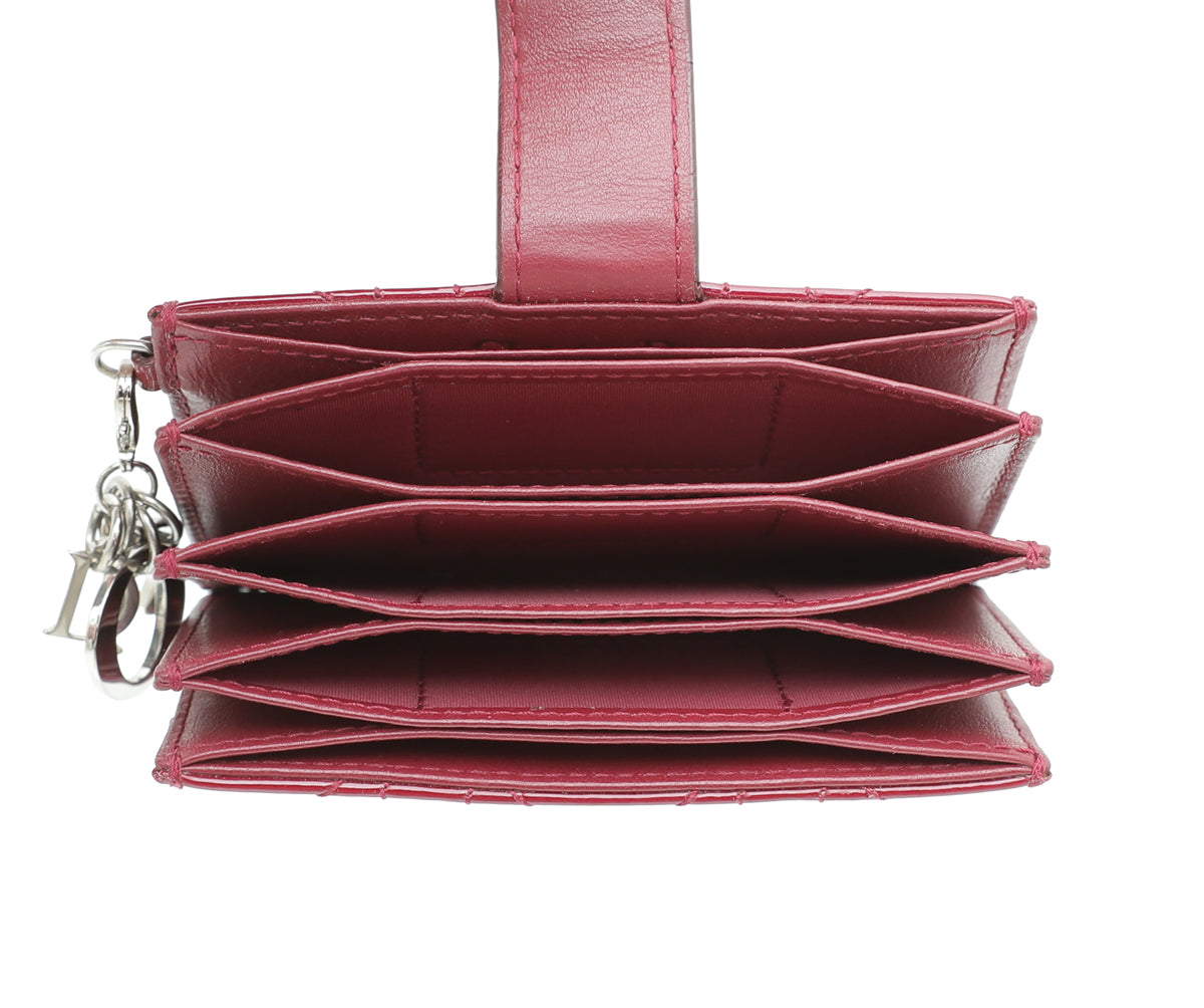 Christian Dior Cherry Red Lady Dior 5-Gusset Card Holder – THE CLOSET