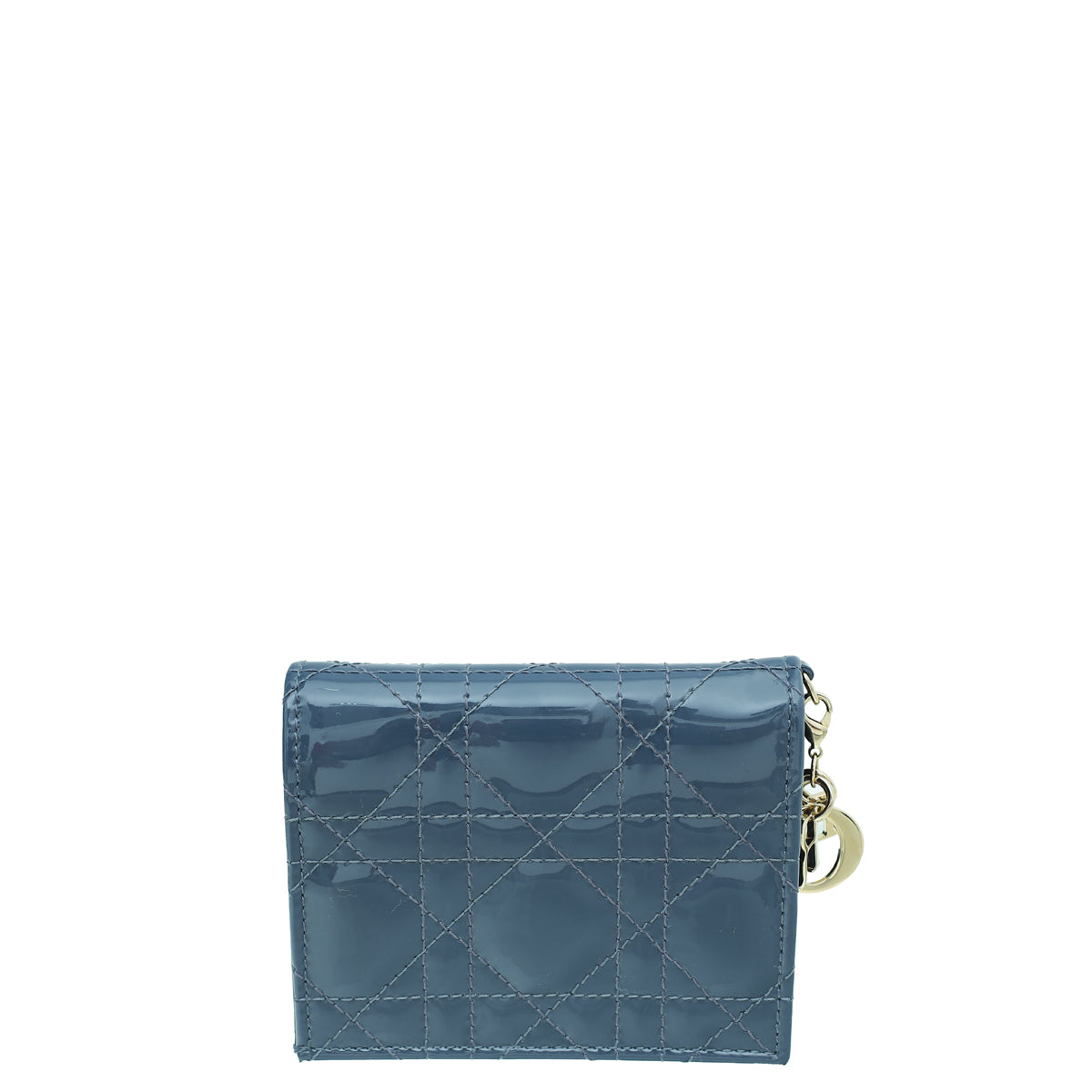 Christian Dior Cloud Blue Lady Dior Patent Mini Wallet-Christian Dior-THE CLOSET