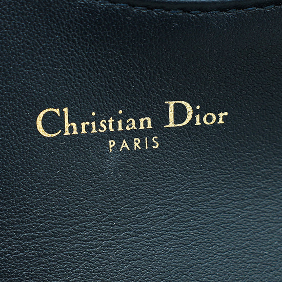 Christian Dior Blue Oblique Saddle Flap Card Holder