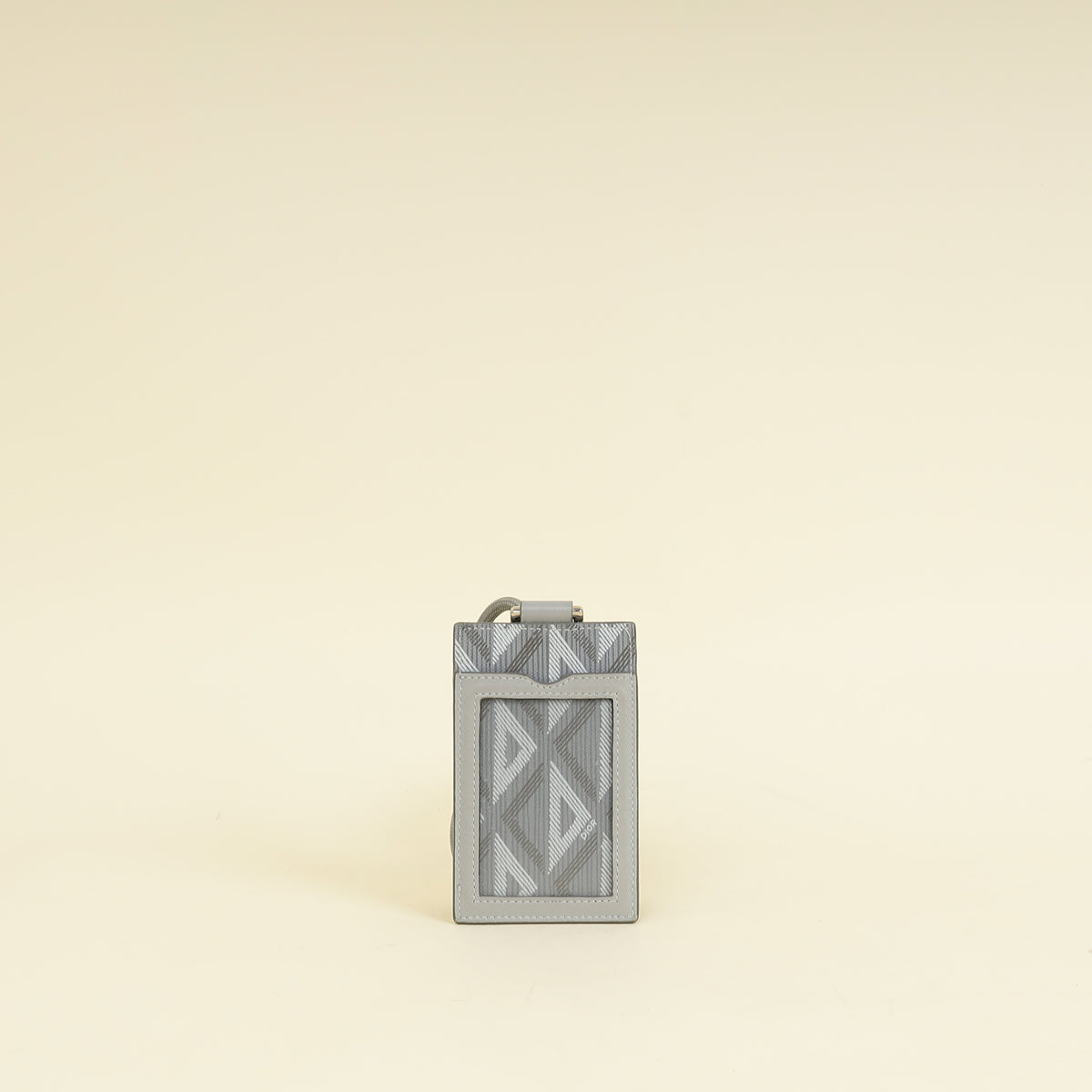 Christian Dior Gray CD Diamond Card Holder on Lanyard-Christian Dior-THE CLOSET