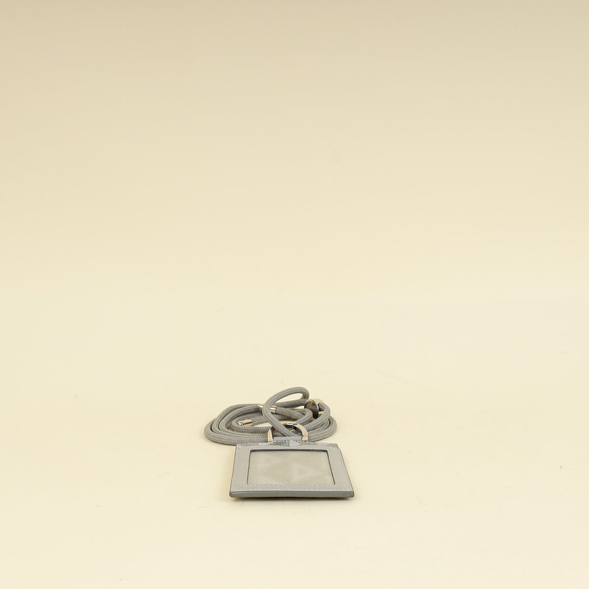 Christian Dior Gray CD Diamond Card Holder on Lanyard-Christian Dior-THE CLOSET