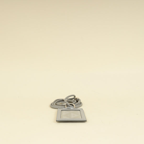 Christian Dior Gray CD Diamond Card Holder on Lanyard-Christian Dior-THE CLOSET