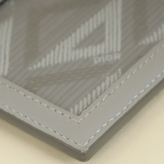 Christian Dior Gray CD Diamond Card Holder on Lanyard-Christian Dior-THE CLOSET