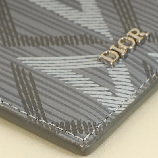 Christian Dior Gray CD Diamond Card Holder on Lanyard-Christian Dior-THE CLOSET