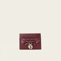 Christian Dior Deep Amaranth Lady Dior Freesia Card Holder