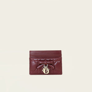 Christian Dior Deep Amaranth Lady Dior Freesia Card Holder