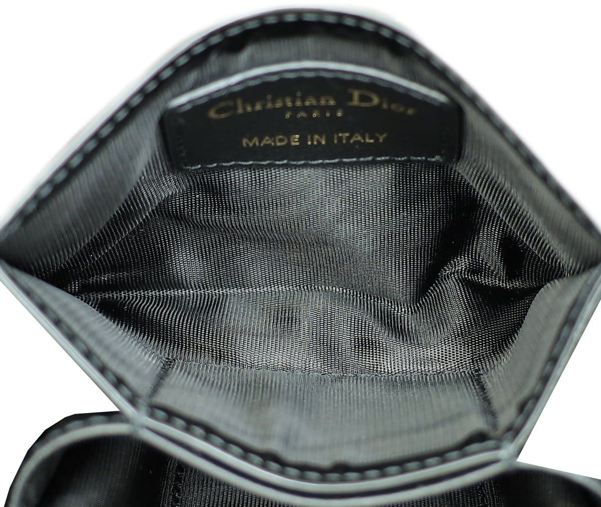 Christian Dior Black 30 Montaigne Gusseted Card Holder