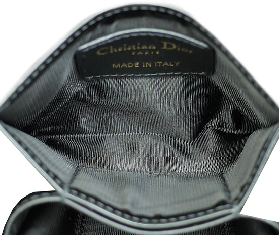 Christian Dior Black 30 Montaigne Gusseted Card Holder