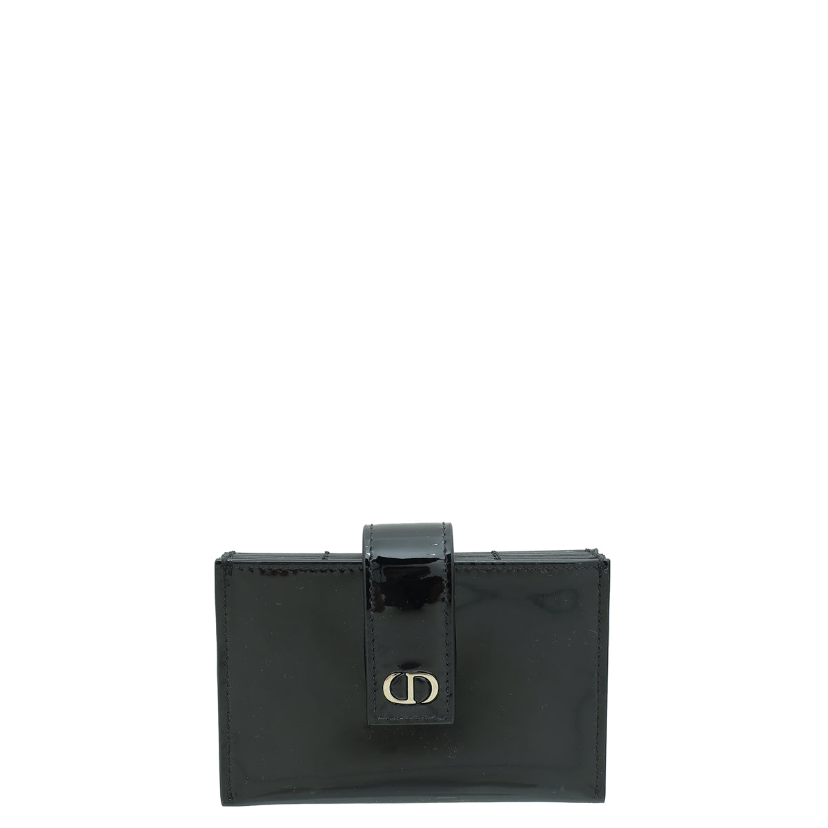 Christian Dior Black 30 Montaigne Gusseted Card Holder