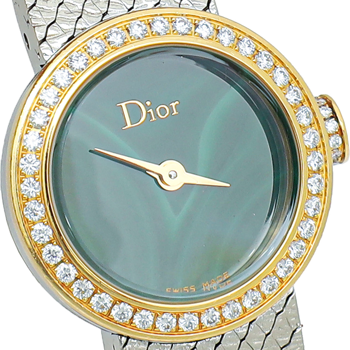 Christian Dior 18K White Gold Steel Diamond La de deux Dior 19mm Quartz Watch