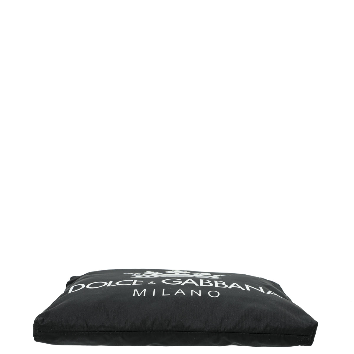 Dolce & Gabbana Black Nylon Logo Crown Print Pouch