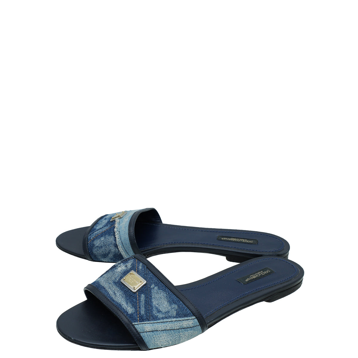 Dolce & Gabbana Blue Denim Flat Sandal 39.5-Dolce & Gabbana-THE CLOSET
