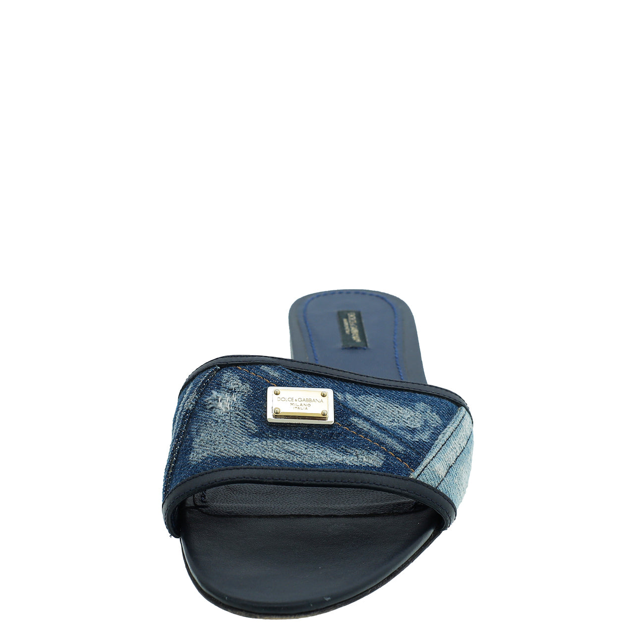 Dolce & Gabbana Blue Denim Flat Sandal 39.5-Dolce & Gabbana-THE CLOSET
