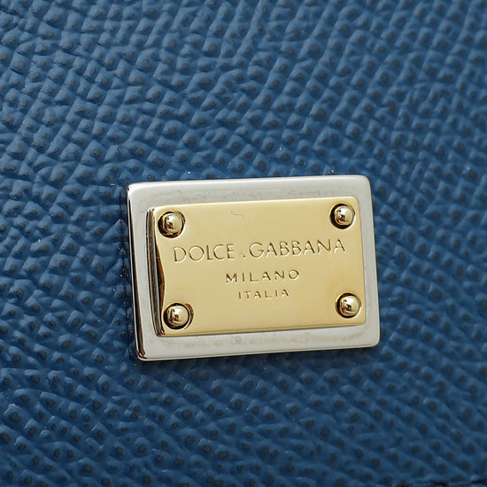 Dolce & Gabbana Blue Dauphine Small Sicily Bag