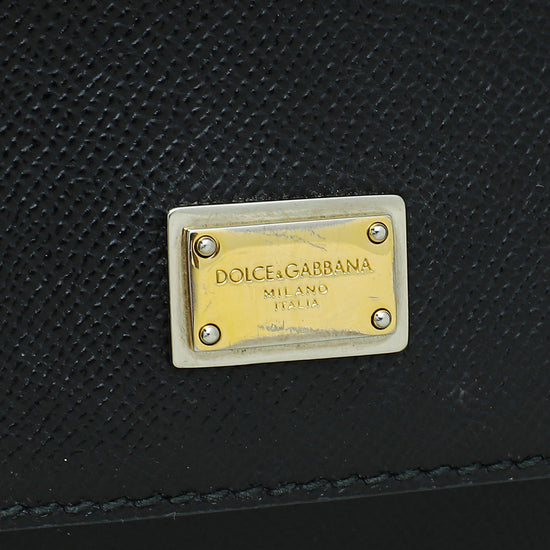 Dolce & Gabbana Black Dauphine Sicily Medium Bag