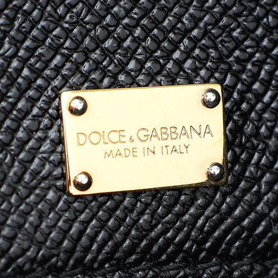 Dolce & Gabbana Black Dauphine Sicily Medium Bag