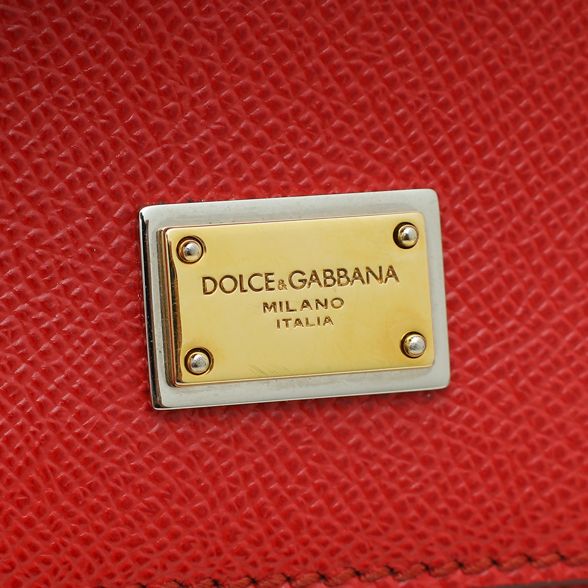Dolce & Gabbana Red Dauphine Medium Sicily Bag W/ Twilly