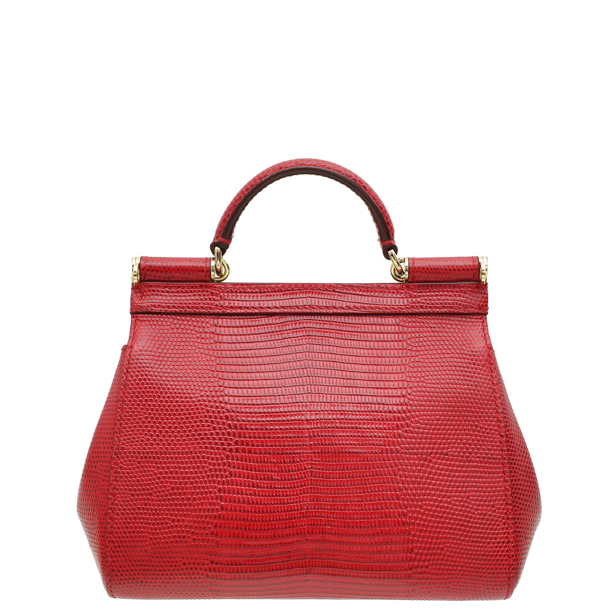 Dolce & Gabbana Red Iguana Print Crystal Mini Sicily Bag-Dolce & Gabbana-THE CLOSET