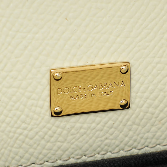 Dolce & Gabbana White Multicolor Flowers Orange Print Miss Sicily Small Bag-Dolce & Gabbana-THE CLOSET