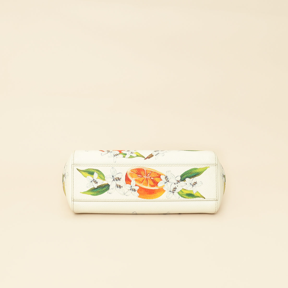 Dolce & Gabbana White Multicolor Flowers Orange Print Miss Sicily Small Bag-Dolce & Gabbana-THE CLOSET