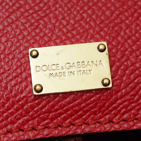 Dolce & Gabbana Red Dauphine Sicily Medium Bag