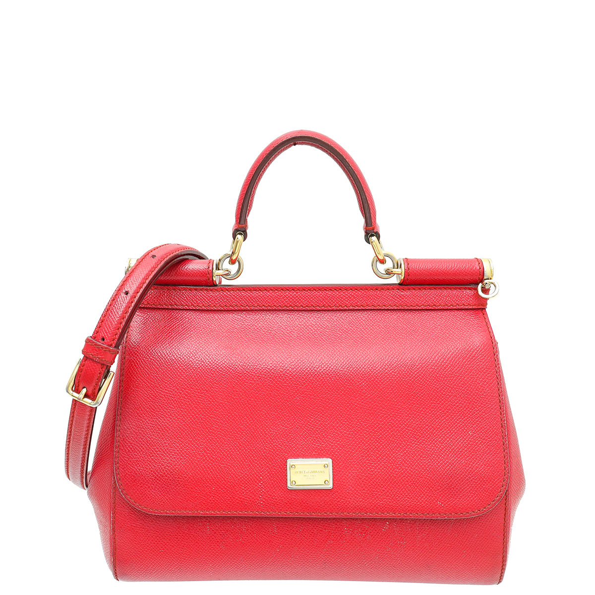 Dolce & Gabbana Red Dauphine Sicily Medium Bag