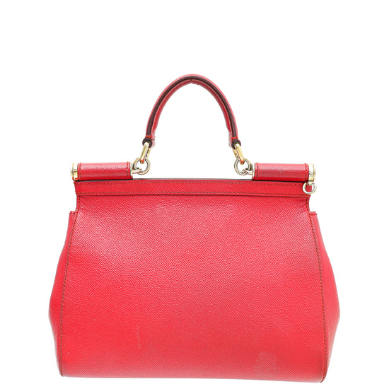 Dolce & Gabbana Red Dauphine Sicily Medium Bag