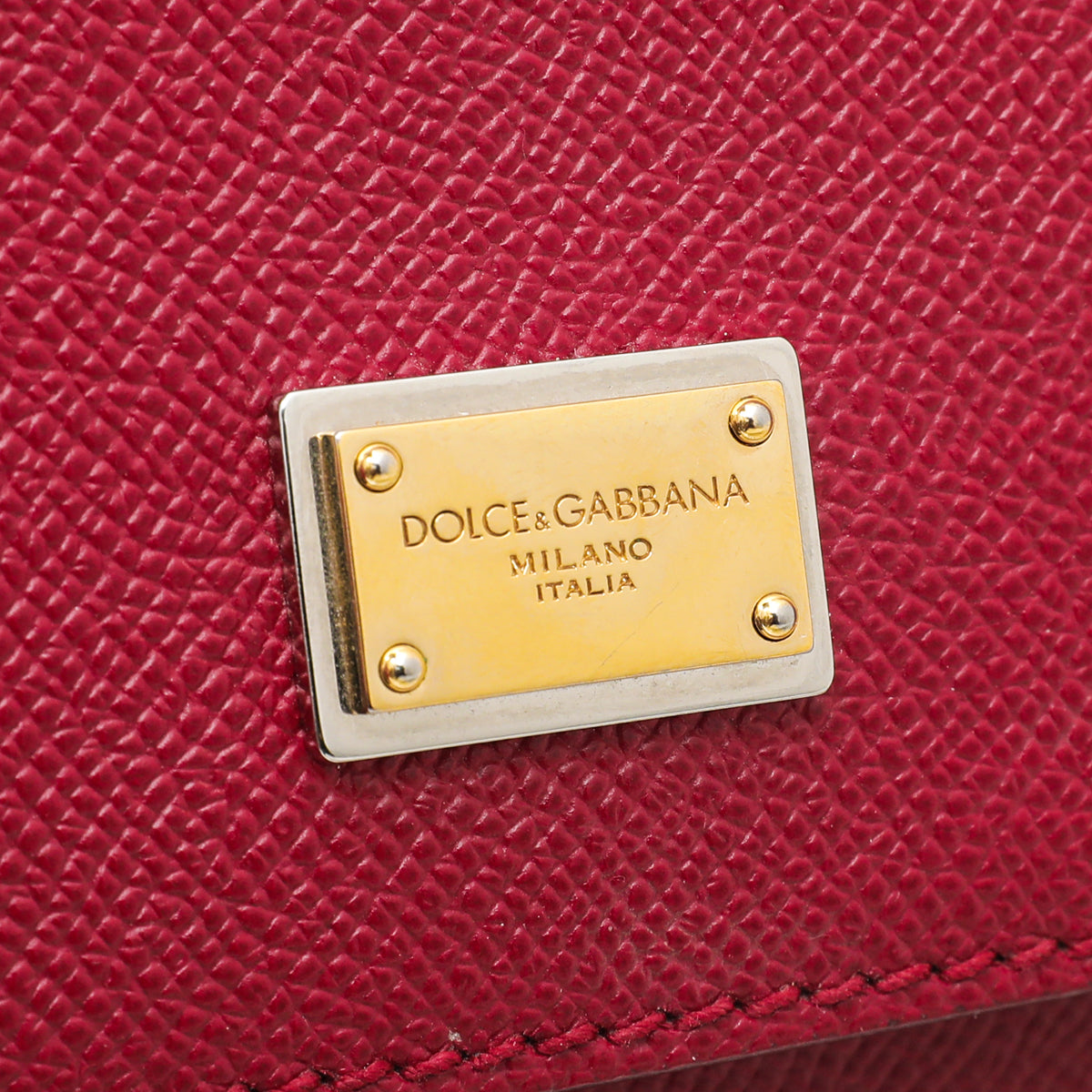 Dolce & Gabbana Medium Sicily Handbag In Dauphine Leather in Red