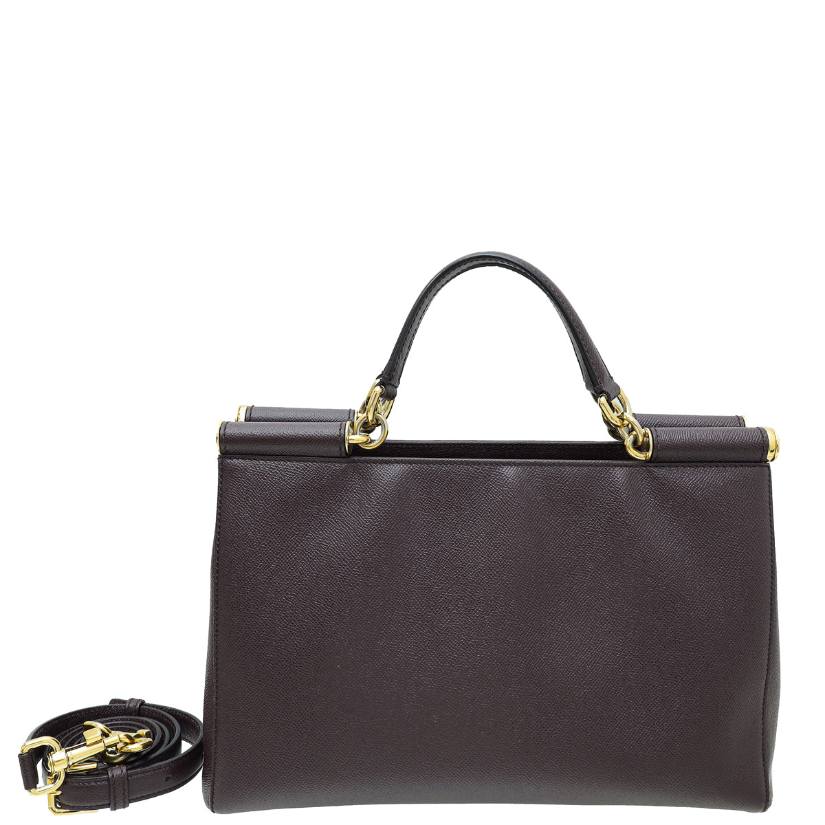 Dolce & Gabbana Dark Violet Dauphine Sicily Large Tote Bag-Dolce & Gabbana-THE CLOSET