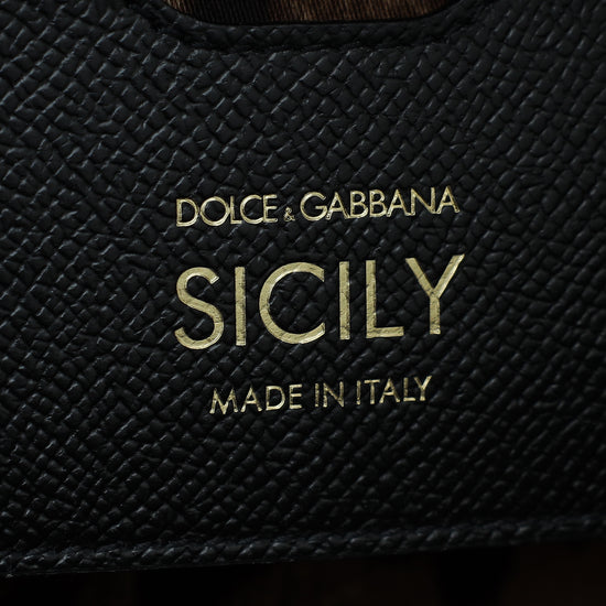 Dolce & Gabbana Black Dauphine Sicily Small Bag