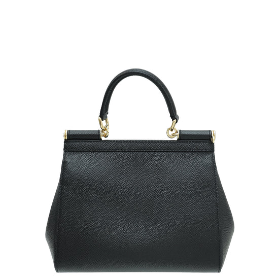 Dolce & Gabbana Black Dauphine Sicily Small Bag