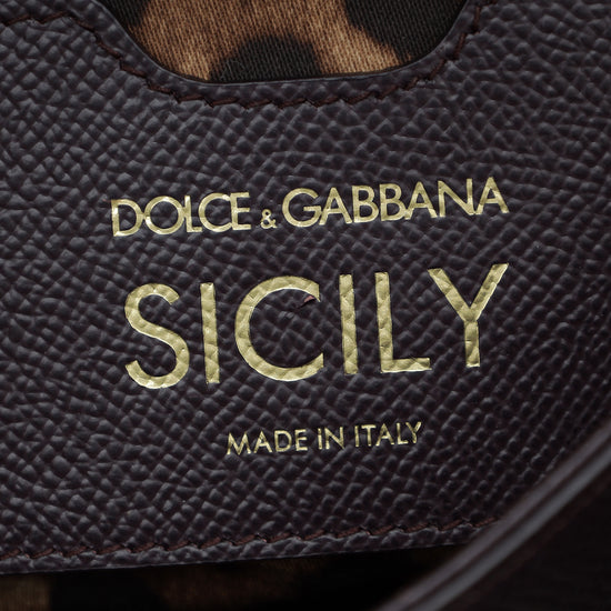 Dolce & Gabbana Burgundy Dauphine Sicily Small Bag