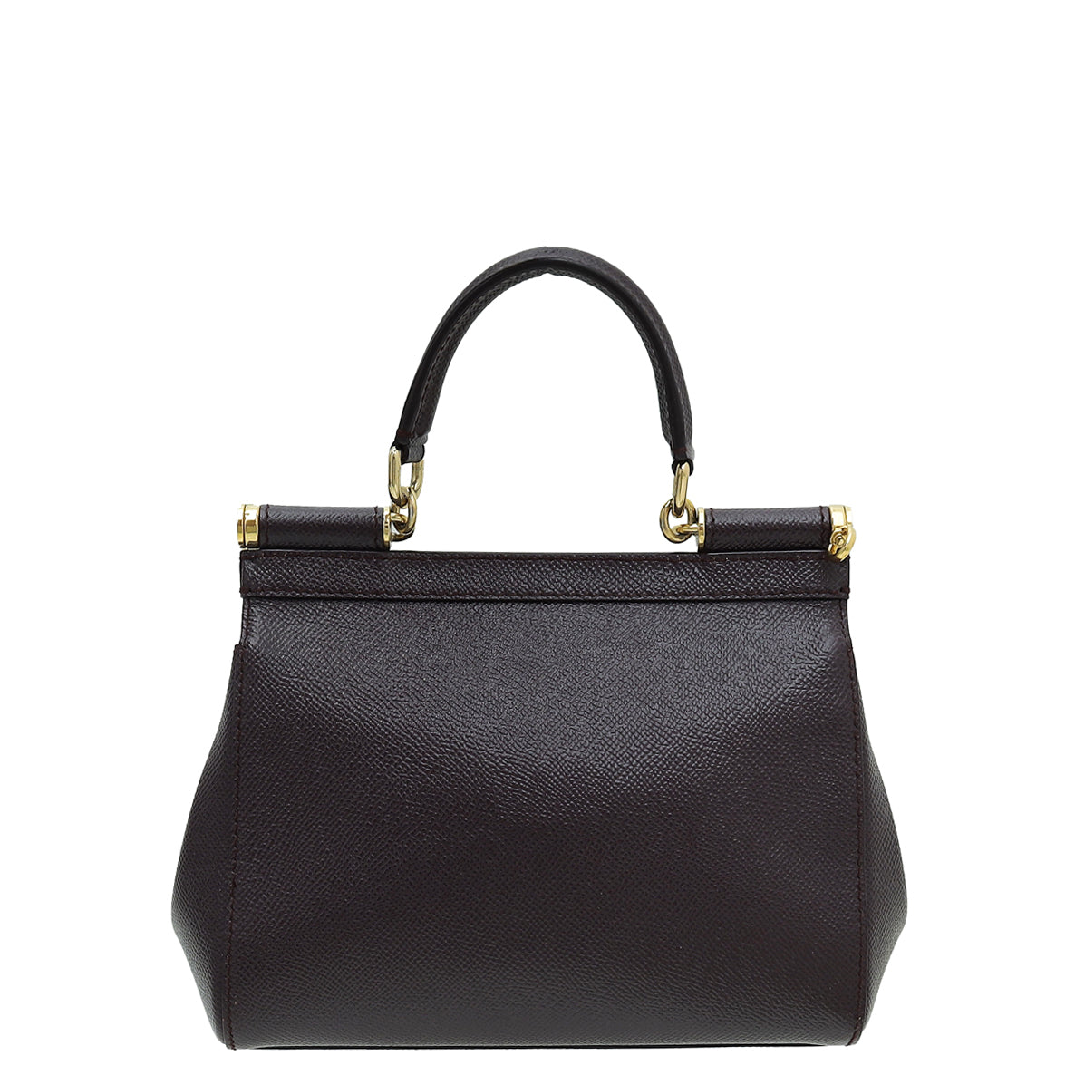 Dolce & Gabbana Burgundy Dauphine Sicily Small Bag-Dolce & Gabbana-THE CLOSET