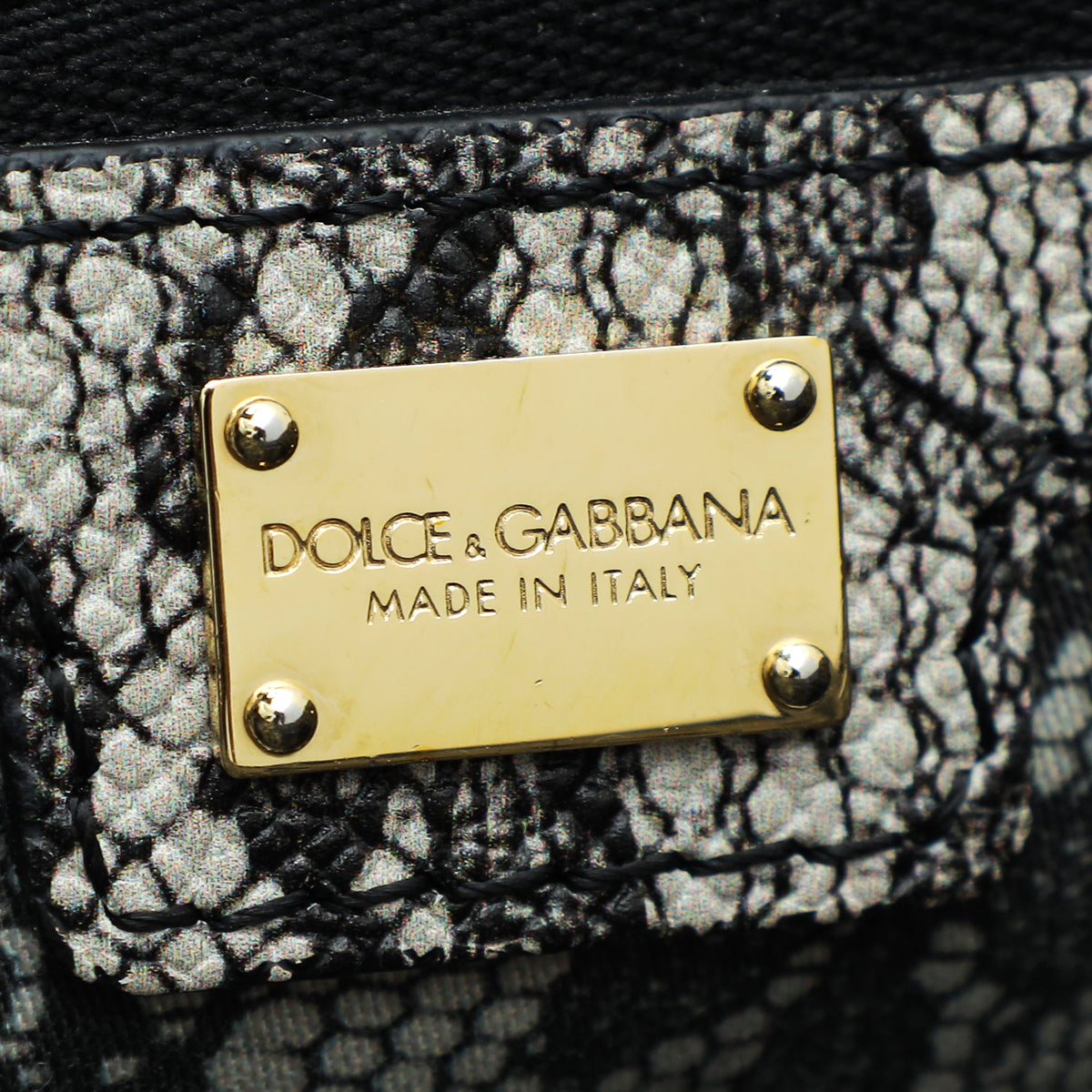 Dolce & Gabbana Bicolor Lace Print Sicily Medium Bag