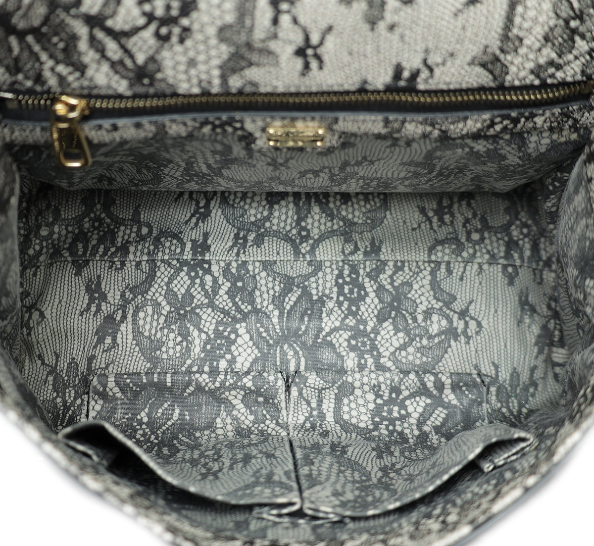 Dolce & Gabbana Bicolor Lace Print Sicily Medium Bag