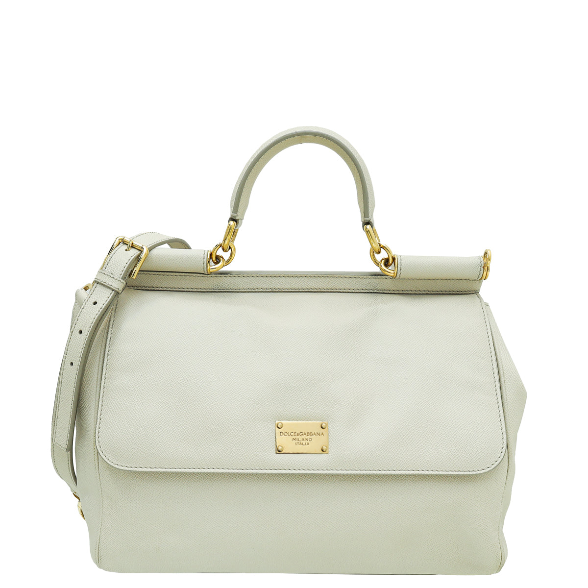 Dolce & Gabbana Light Beige Dauphine Sicily Large Bag-Dolce & Gabbana-THE CLOSET