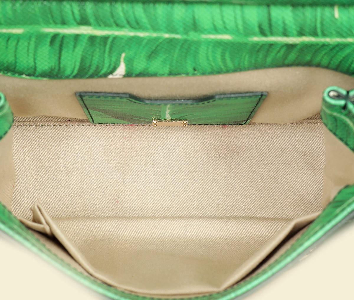 Dolce & Gabbana Bicolor Banana Leaf Print Miss Sicily Small Bag-Dolce & Gabbana-THE CLOSET