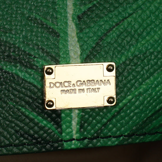 Dolce & Gabbana Bicolor Banana Leaf Print Miss Sicily Small Bag-Dolce & Gabbana-THE CLOSET
