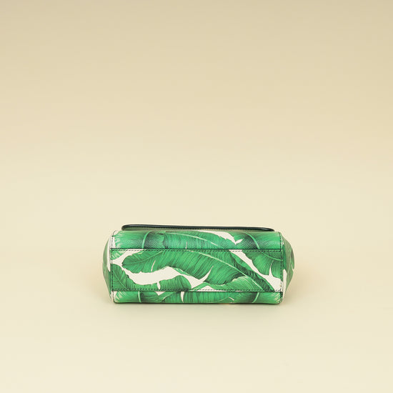 Dolce & Gabbana Bicolor Banana Leaf Print Miss Sicily Small Bag-Dolce & Gabbana-THE CLOSET