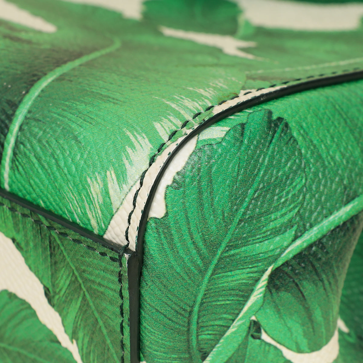 Dolce & Gabbana Bicolor Banana Leaf Print Miss Sicily Small Bag-Dolce & Gabbana-THE CLOSET