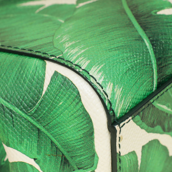 Dolce & Gabbana Bicolor Banana Leaf Print Miss Sicily Small Bag-Dolce & Gabbana-THE CLOSET