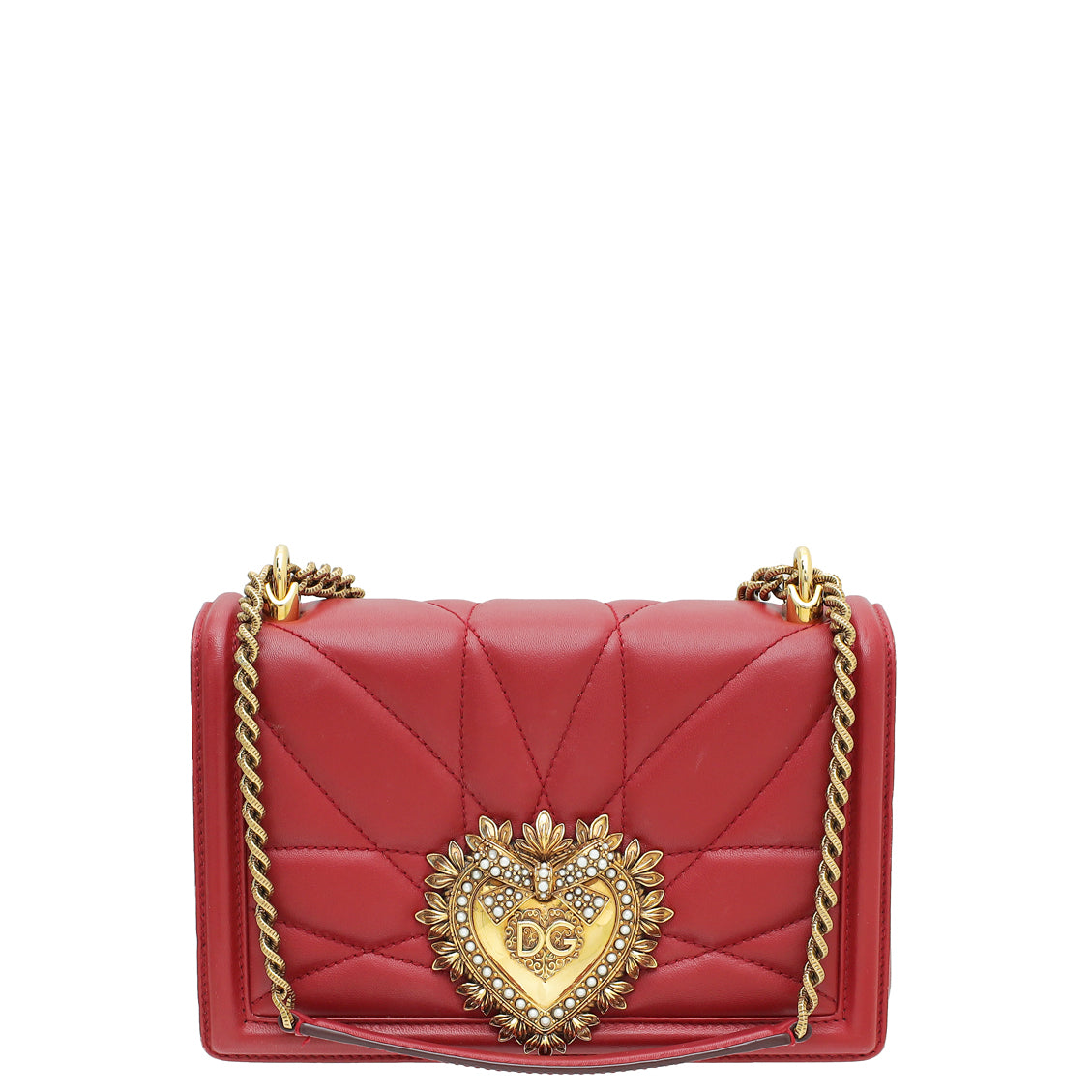 Dolce & Gabbana Red Devotion Flap Medium Chain Bag-Dolce & Gabbana-THE CLOSET