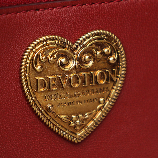 Dolce & Gabbana Red Devotion Flap Medium Chain Bag