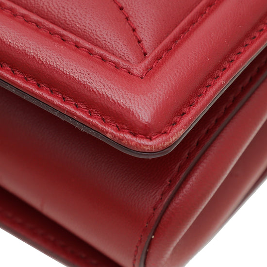 Dolce & Gabbana Red Devotion Flap Medium Chain Bag