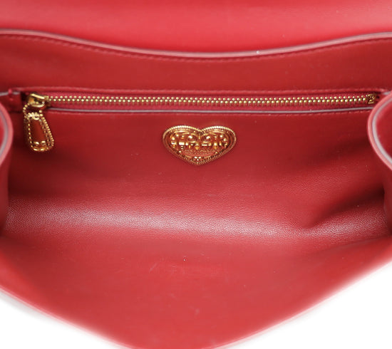 Dolce & Gabbana Red Devotion Flap Medium Chain Bag