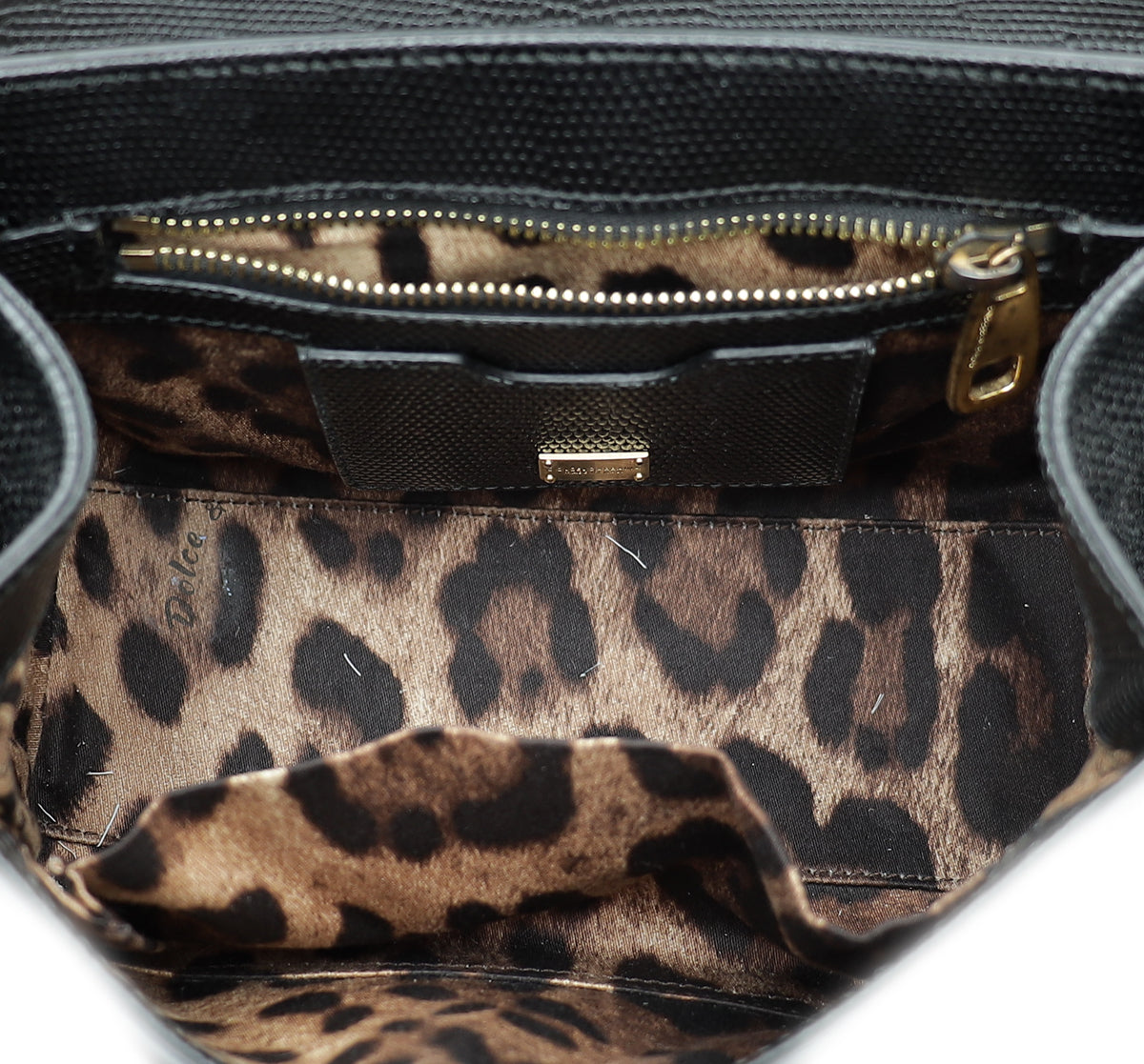 Dolce & Gabbana Black Lizard Print Miss Monica Small Bag